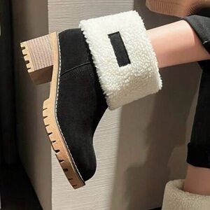 Women's Black and Cream Ankle Boots